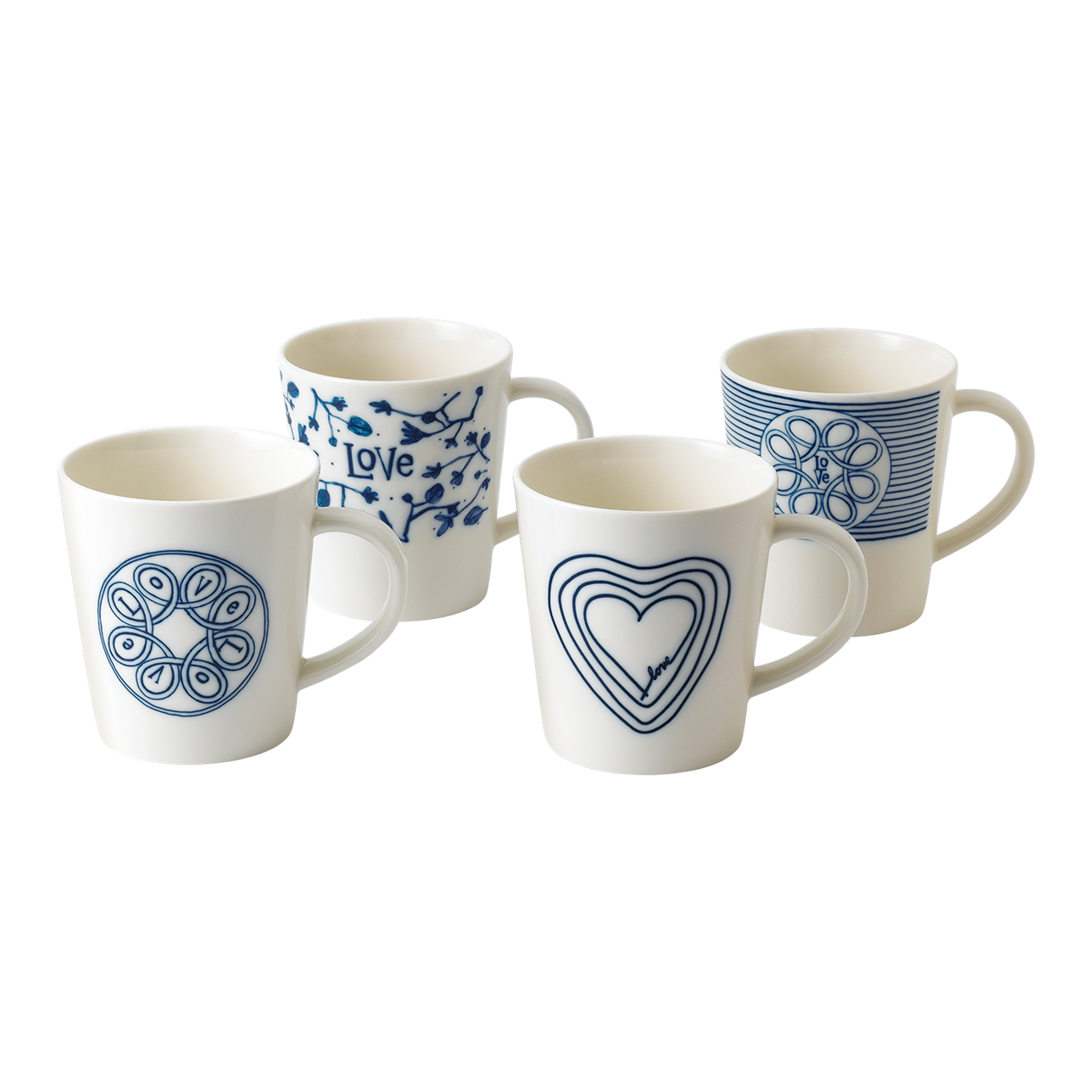 ED Blue Love Mugs (Set of 4)
