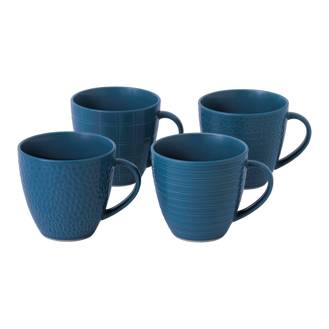 Maze Grill Mixed Pattern Blue Mug (Set of 4)