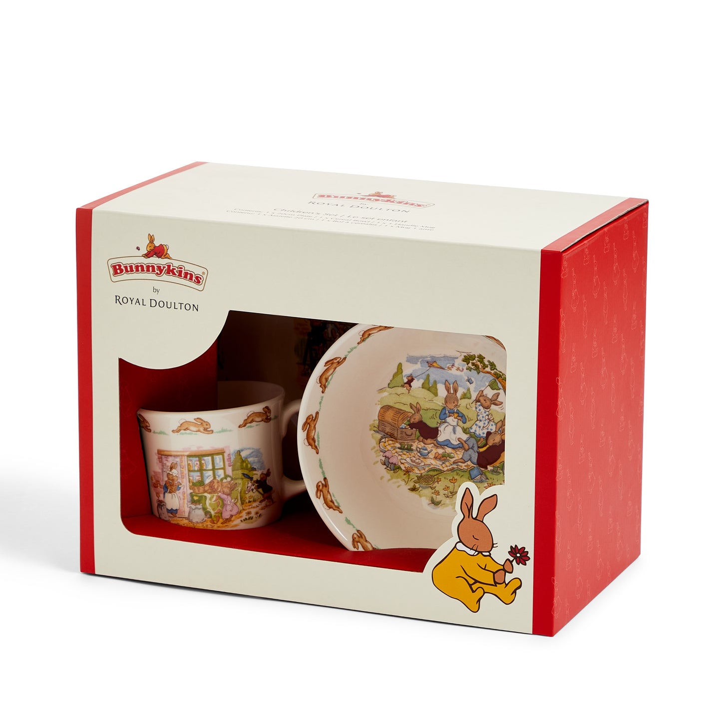 Bunnykins Set: Plate, Cereal Bowl and 1 Handled Hug-a-Mug | Royal