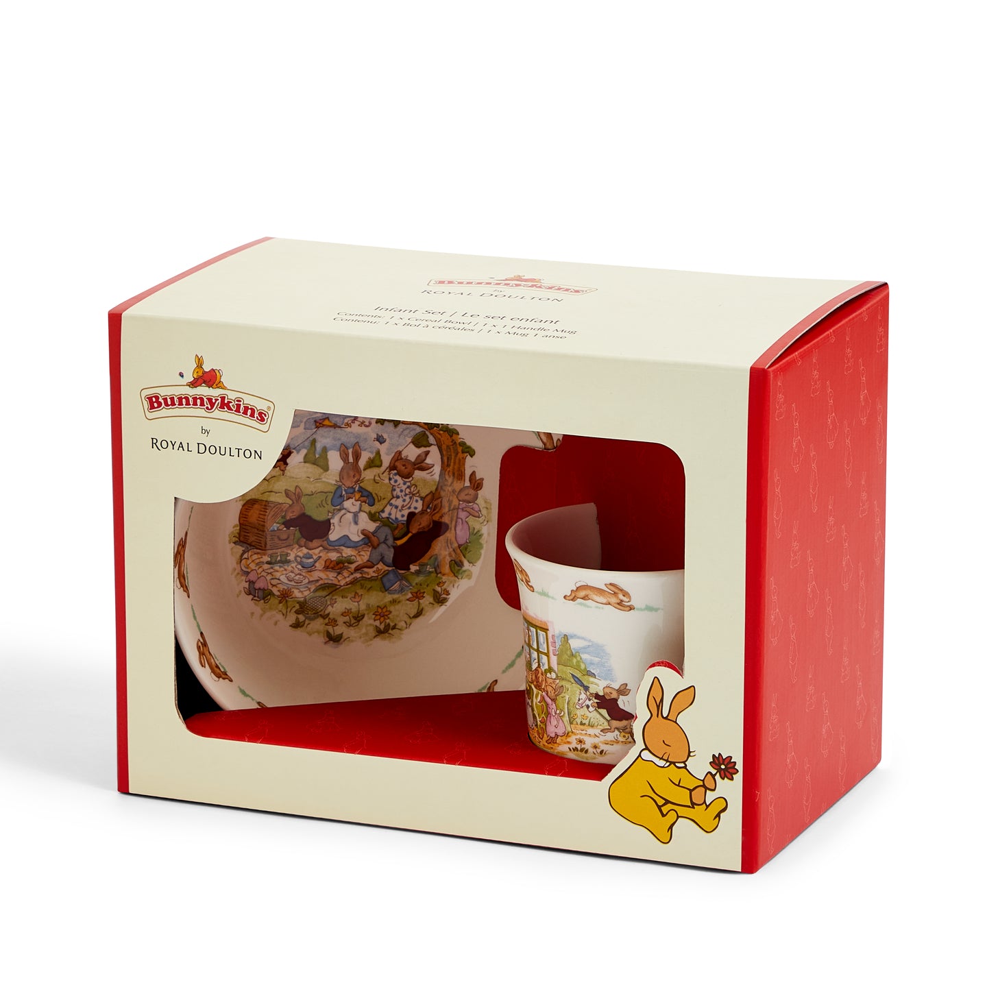 ロイヤルドルトン　バニキンズ　うさぎのサンタ　オルゴール付き Bunnykins Set: Cereal Bowl and 1 Handled Hug-a-Mug | Royal Doulton