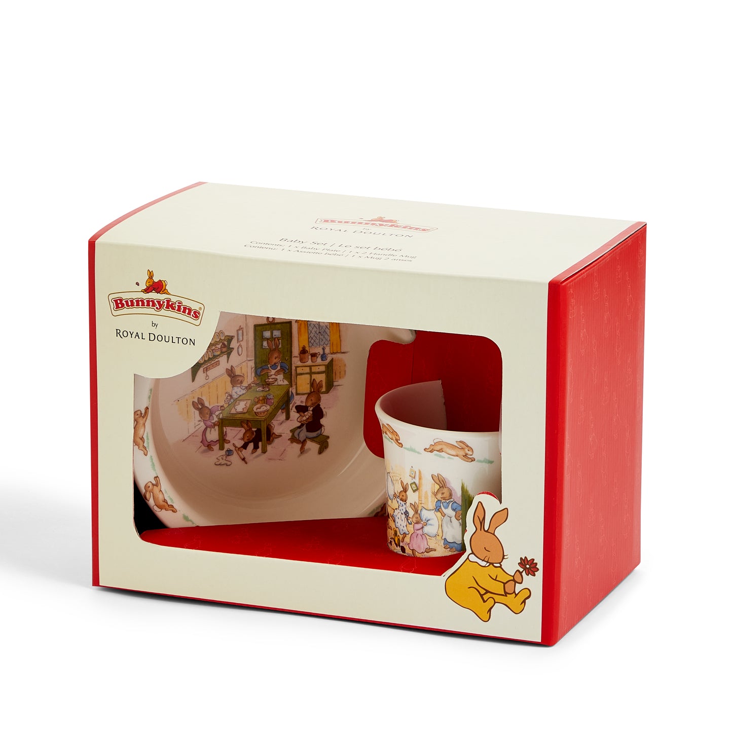 Bunnykins Set: Baby Plate and 2 Handled Hug-a-Mug | Royal Doulton