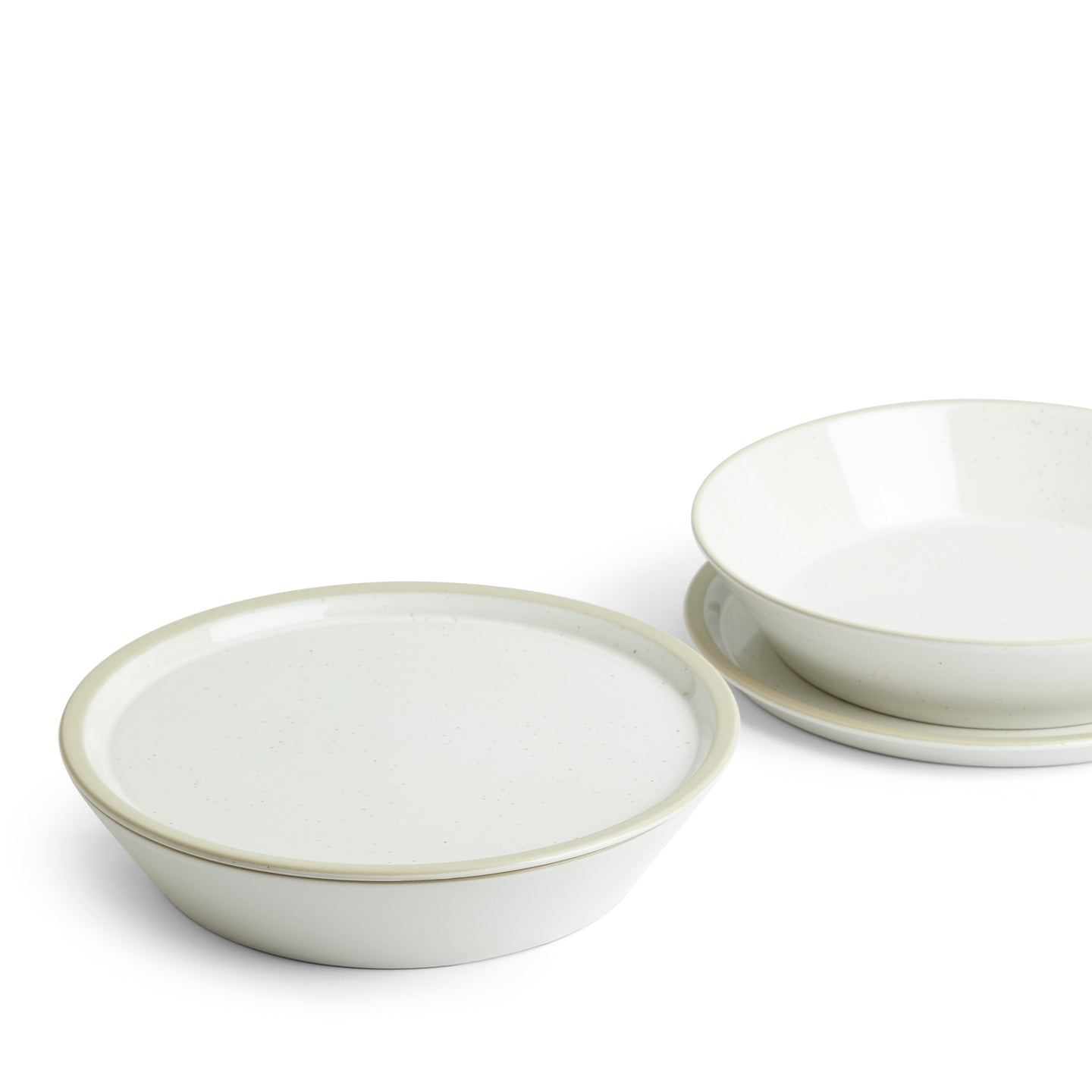 Urban Dining Bowl & Plate, Lid White, 4-piece Set