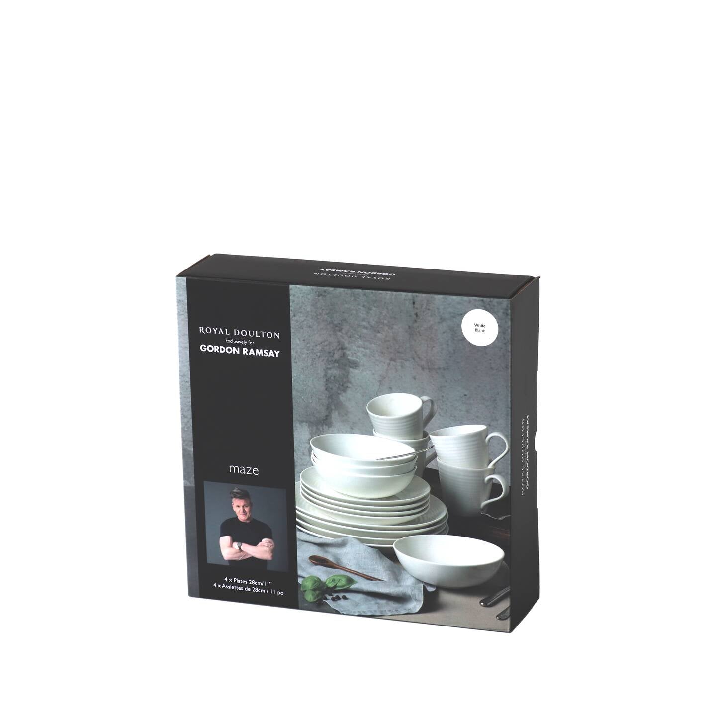 Gordon Ramsay Maze White Dinner Plate, Set of 4