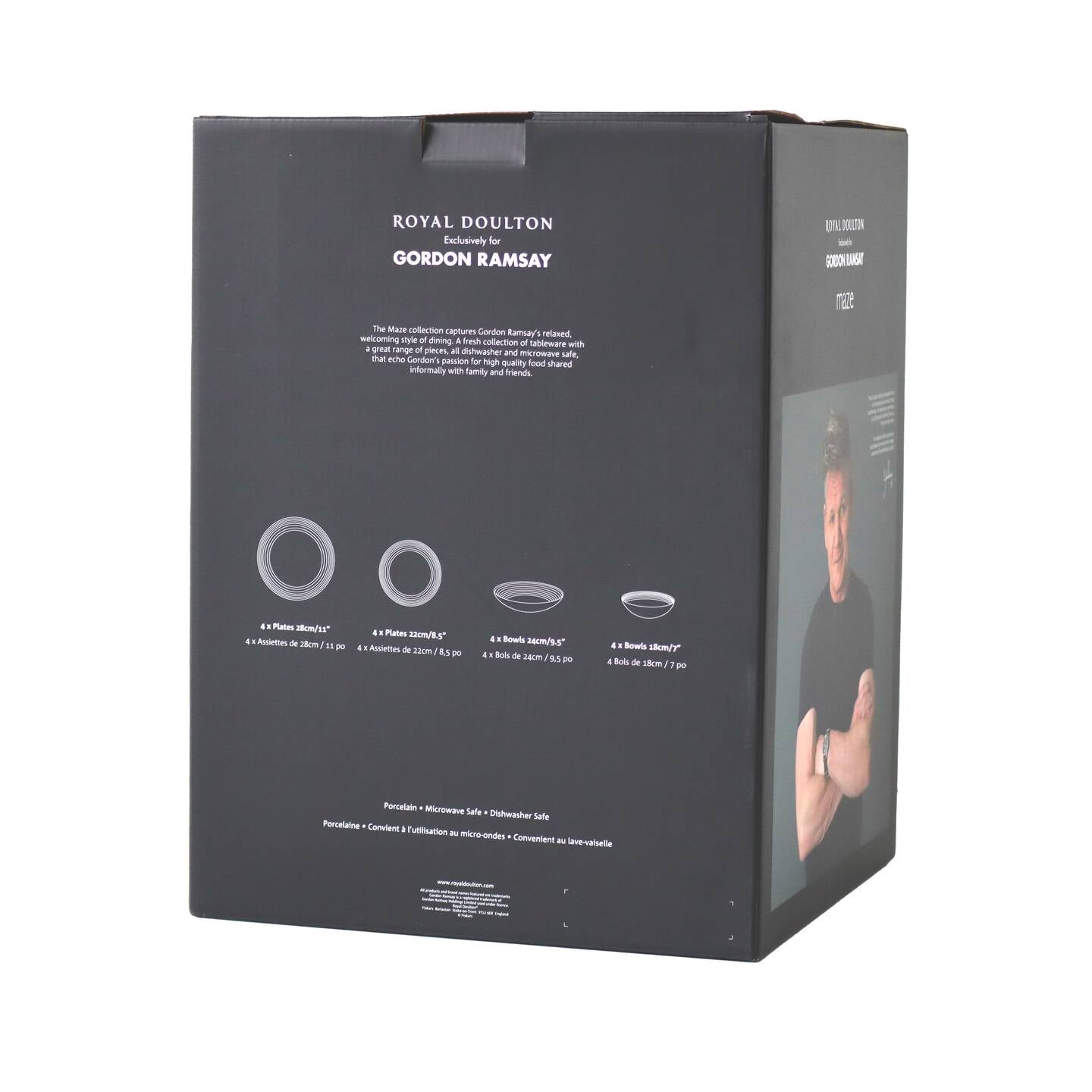 Gordon Ramsay Maze White Dinner Set, 16 piece