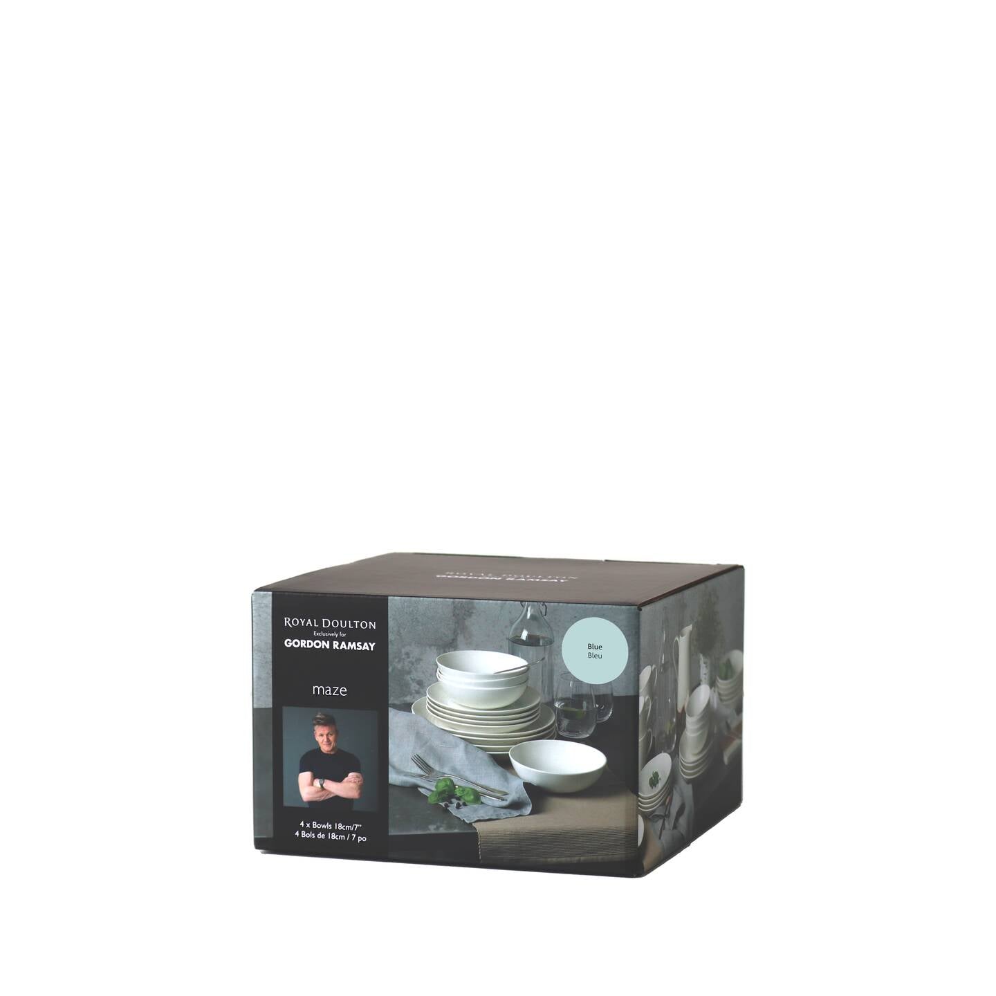 Gordon Ramsay Maze Blue Cereal Bowls, Set of 4