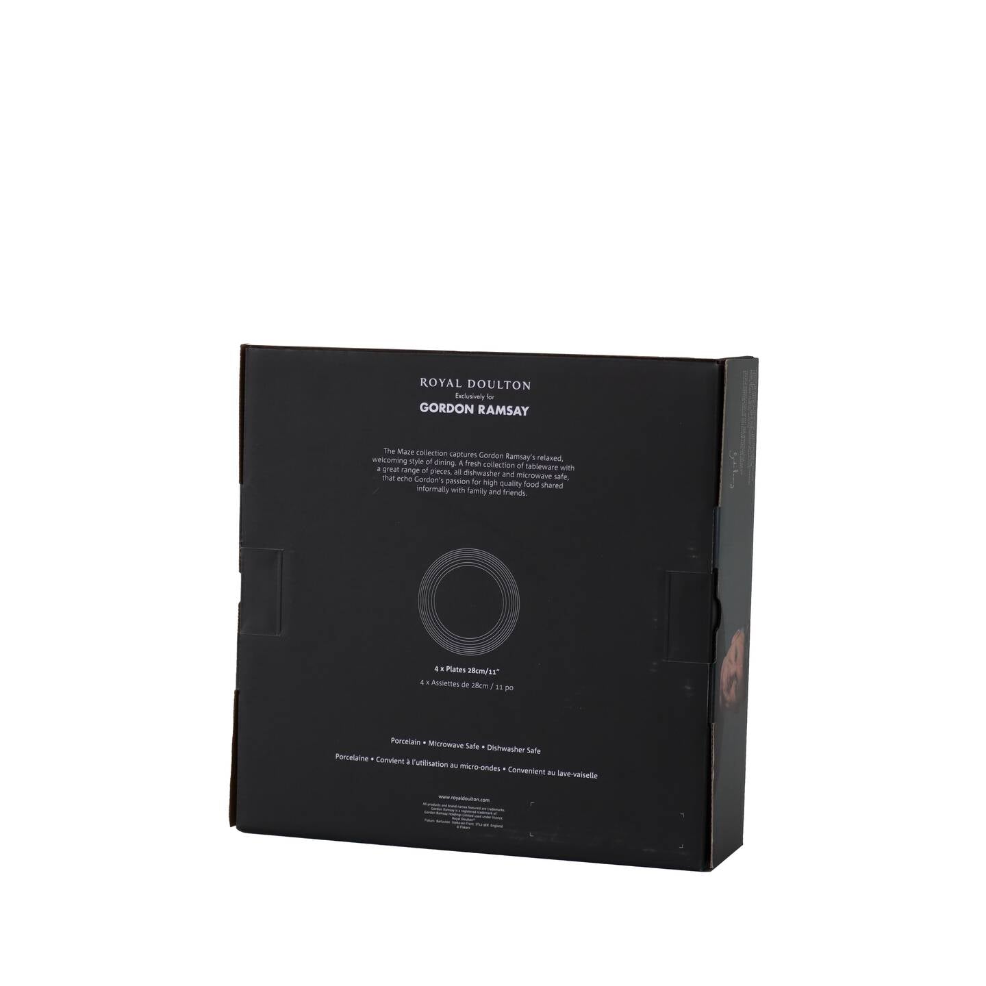 Gordon Ramsay Maze Light Grey Dinner Plates, Set of 4