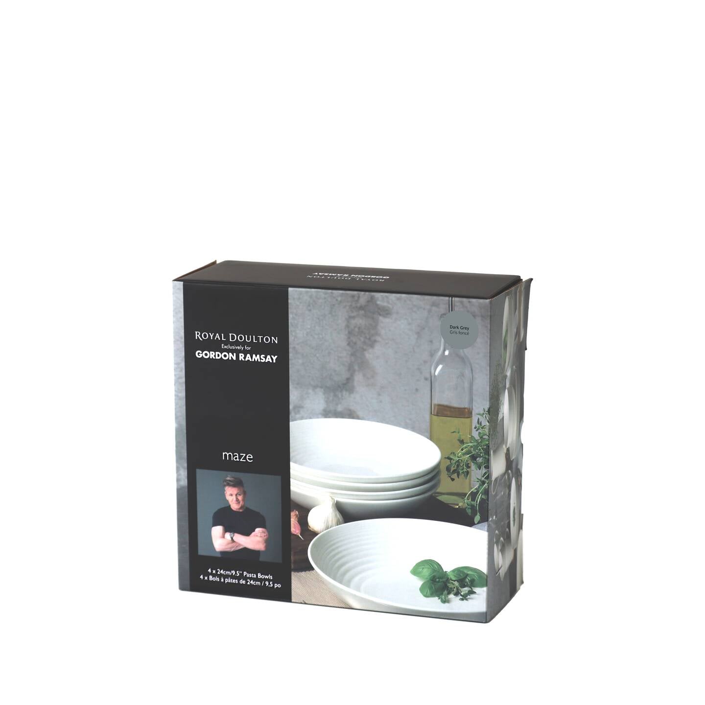 Gordon Ramsay Maze Dark Grey Pasta Bowls, Set of 4