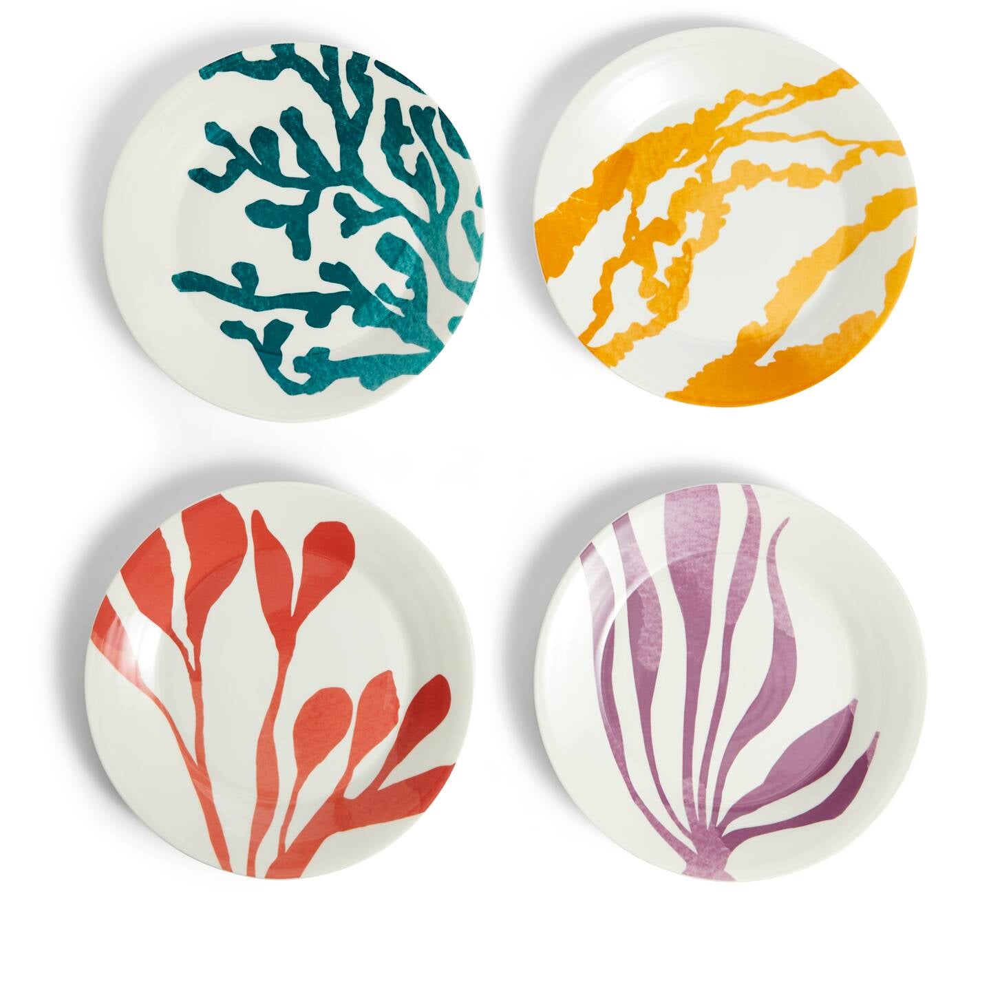 1815 Coral Mixed Pattern Plate, Set of 4