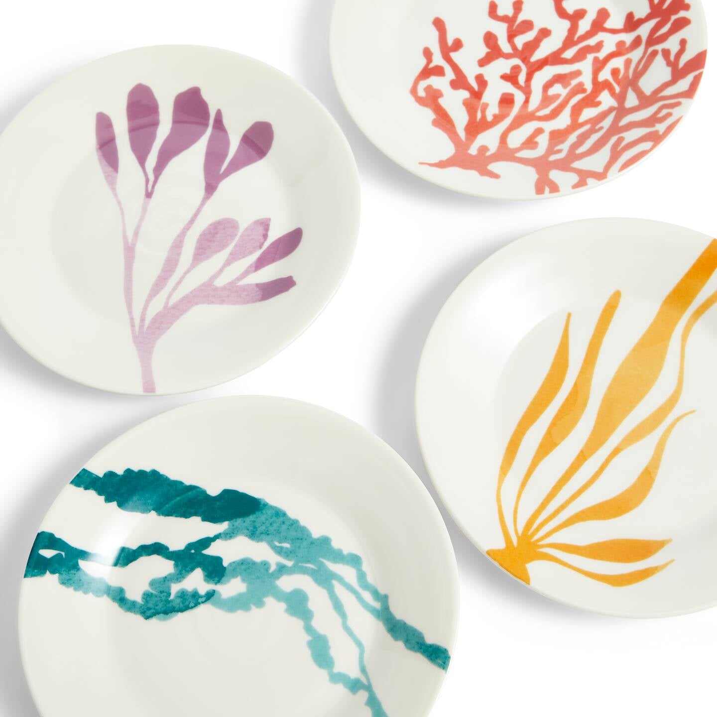 1815 Coral Plate Mixed Pattern, Set of 4