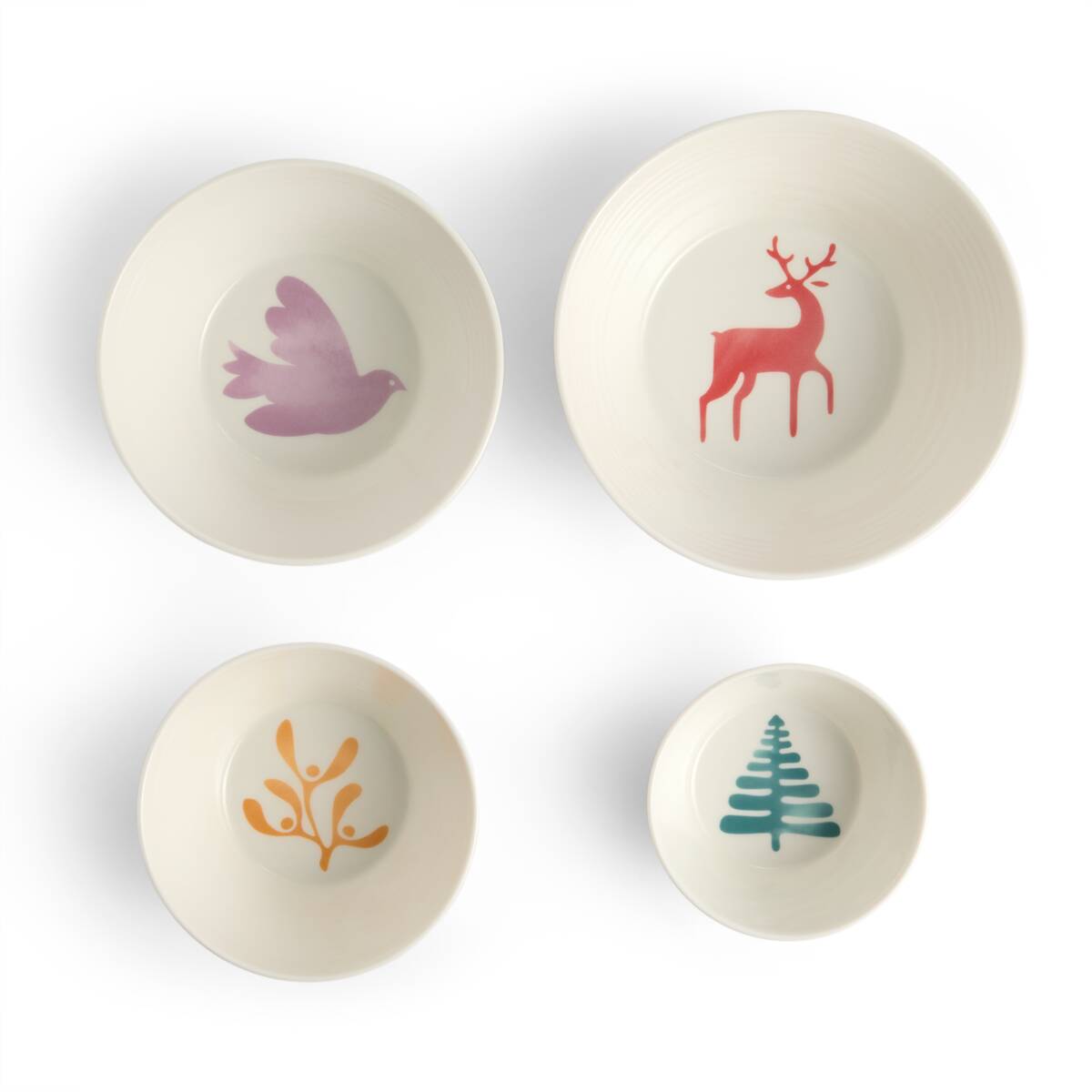 1815 Christmas Stacking Bowl Mixed Pattern, Set of 4