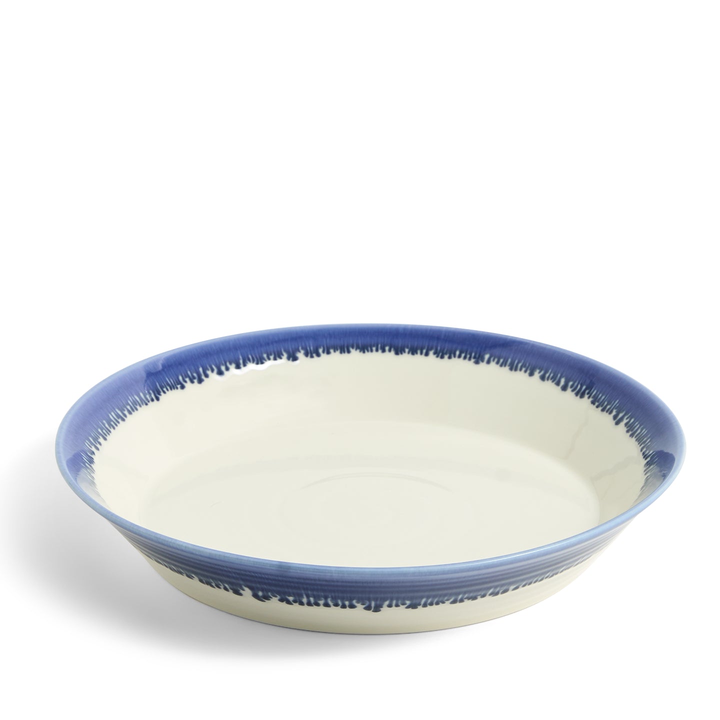 Pacific Glaze Low Serving Bowl Blue