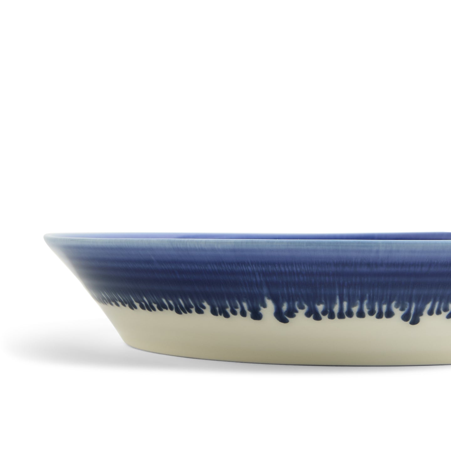 Pacific Glaze Low Serving Bowl Blue