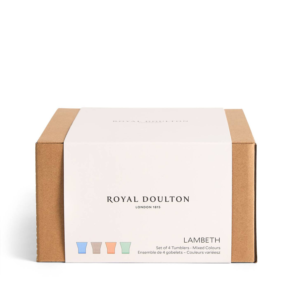 Lambeth Tumbler, Mixed Colours, Set of 4