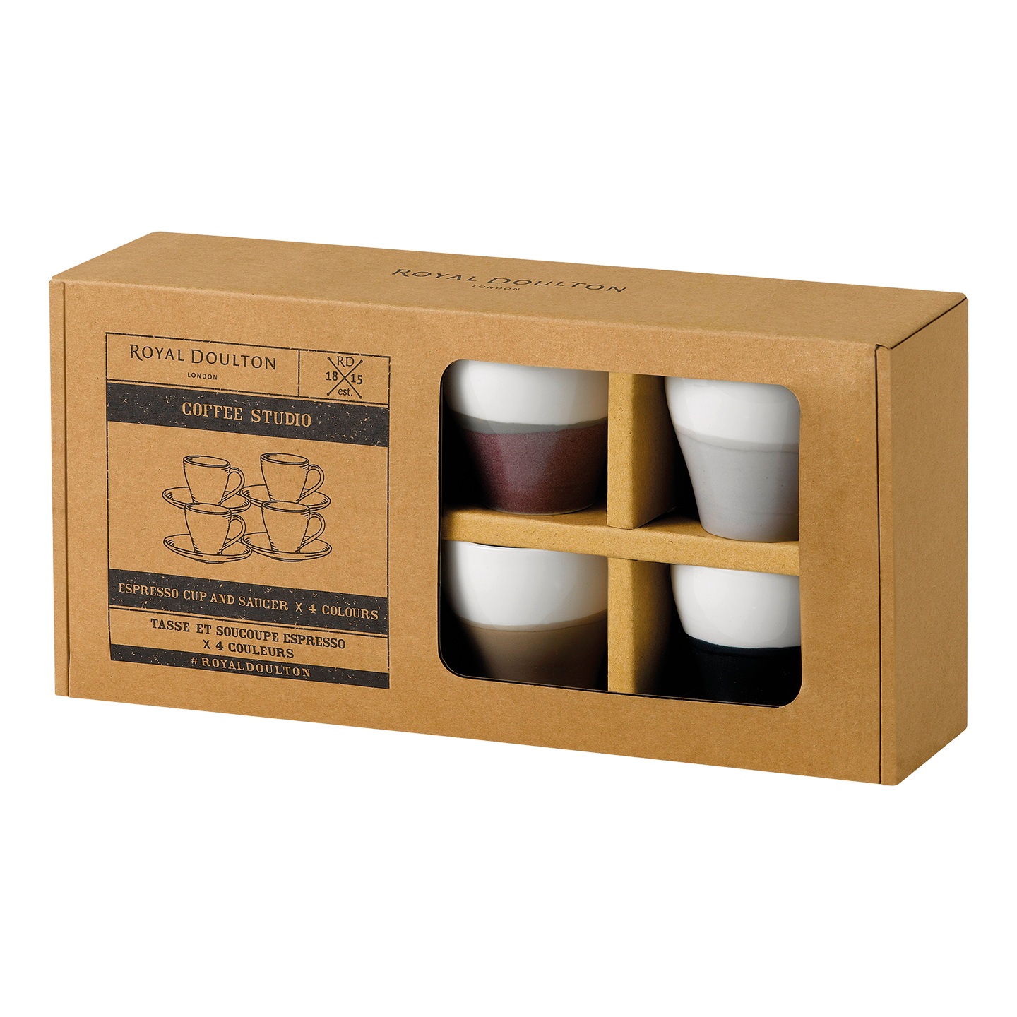 Coffee Studio Espresso Cup and Saucer, Set of 4