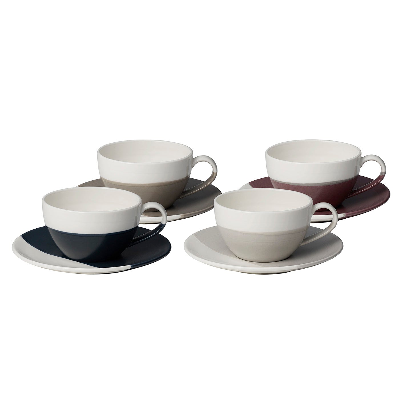 Coffee Studio Cappucino Cup and Saucer, Set of 4