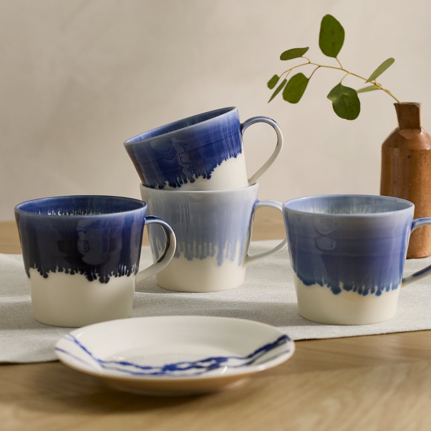 Pacific Glaze Mug Blue, Set of 4