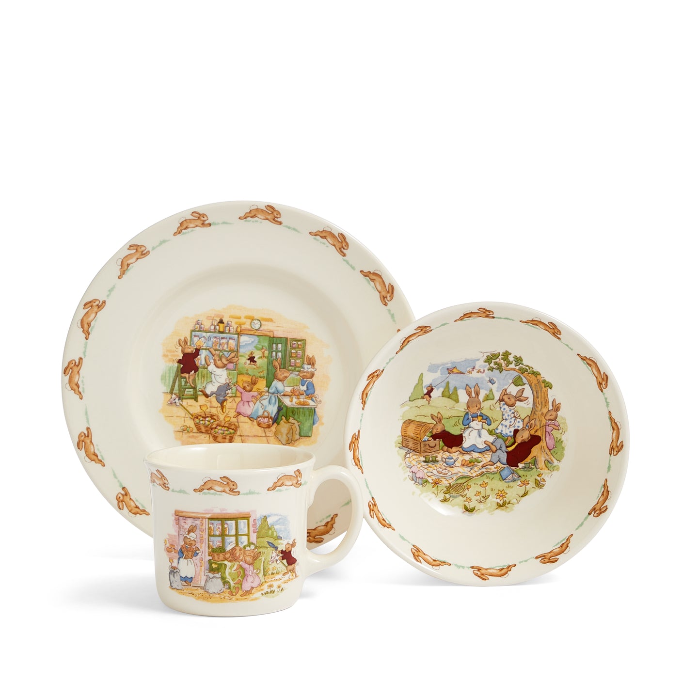 Bunnykins Set: Plate, Cereal Bowl and 1 Handled Hug-a-Mug