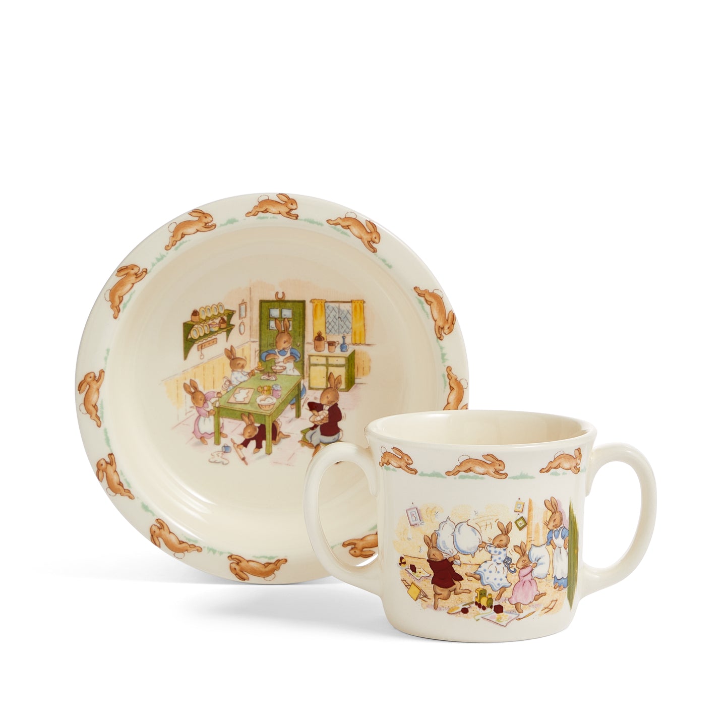 Bunnykins Set: Baby Plate and 2 Handled Hug-a-Mug
