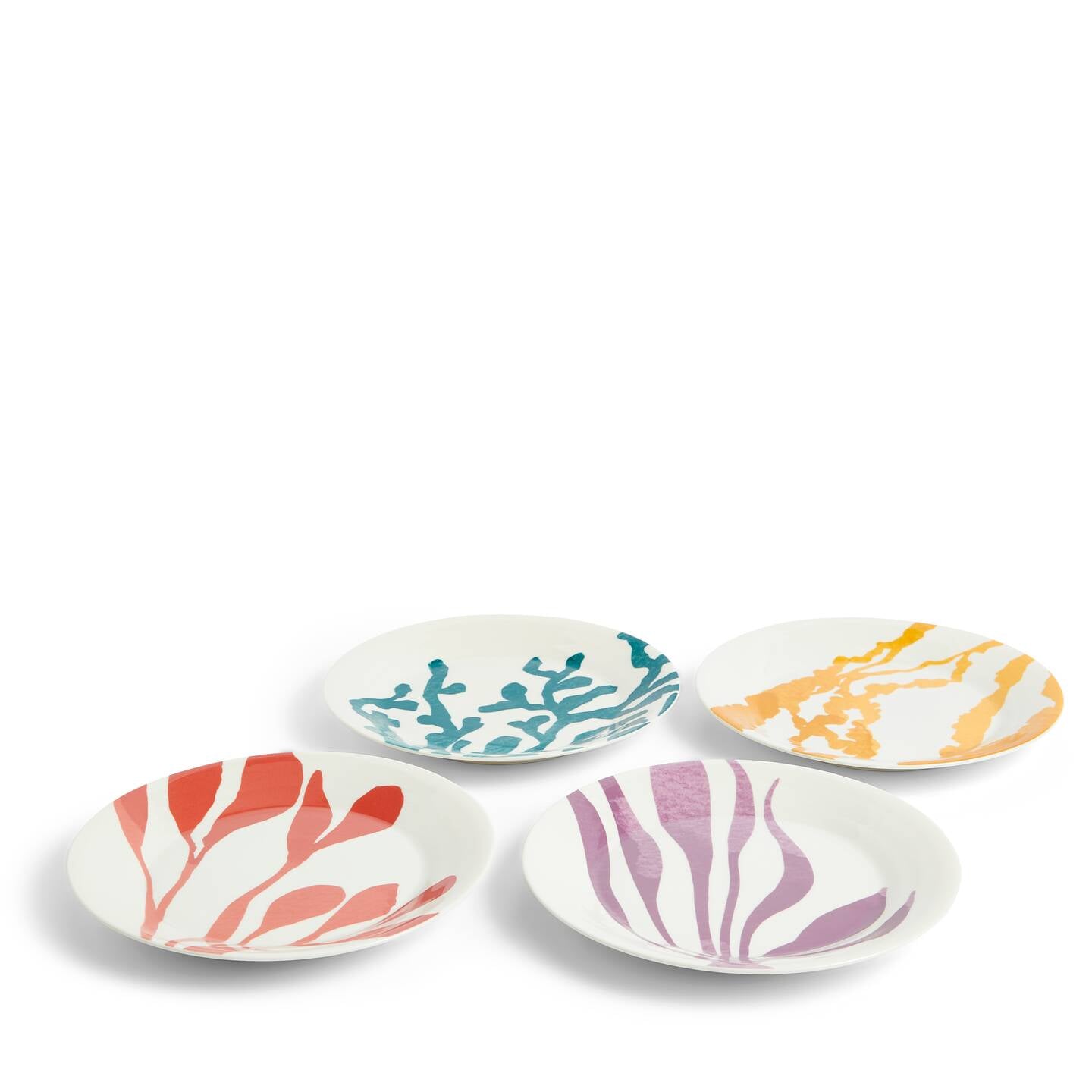 1815 Coral Mixed Pattern Plate, Set of 4