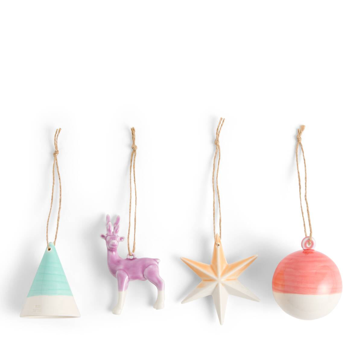 1815 Christmas Figure Glaze Ornament, Set of 4