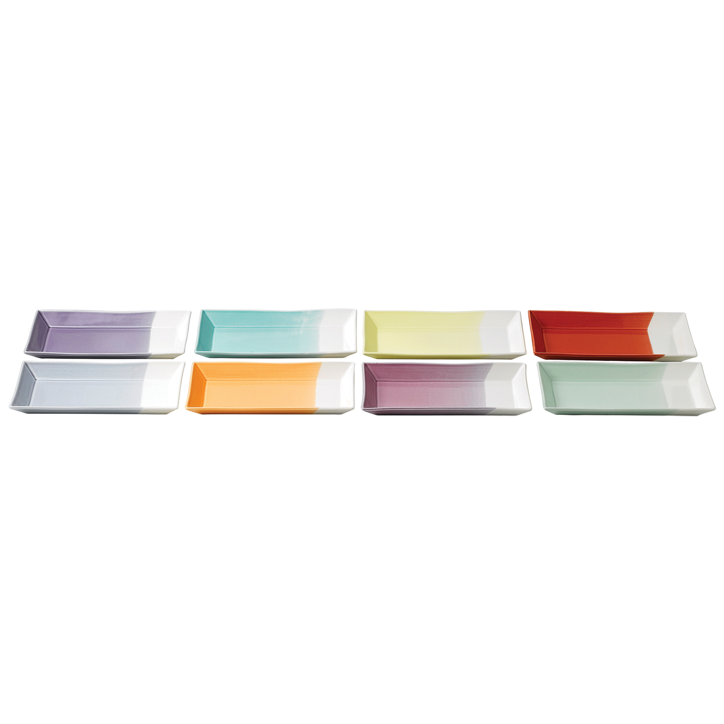 1815 Bright Rectangular Trays , Set of 8