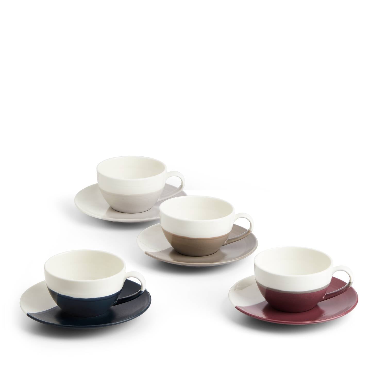 Coffee Studio Cappucino Cup and Saucer, Set of 4